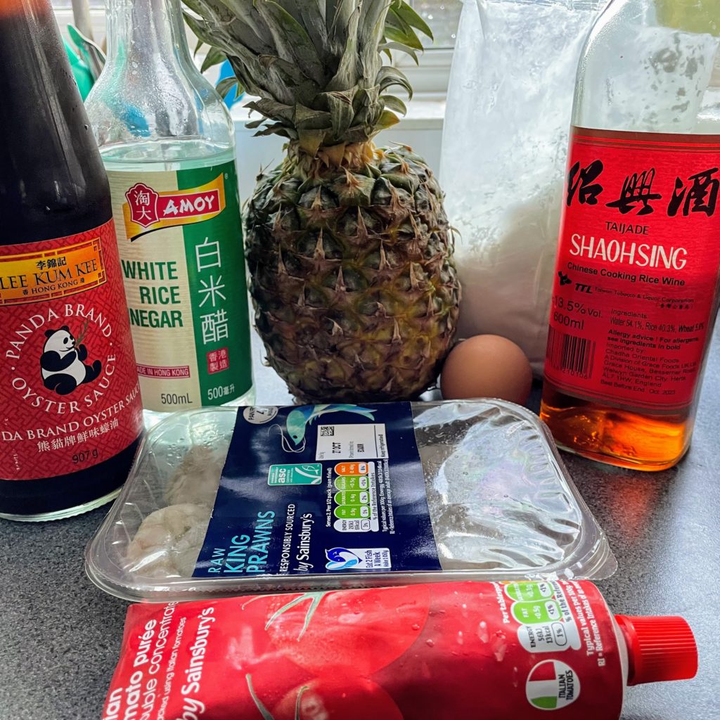 sweet and sour king prawn ingredients