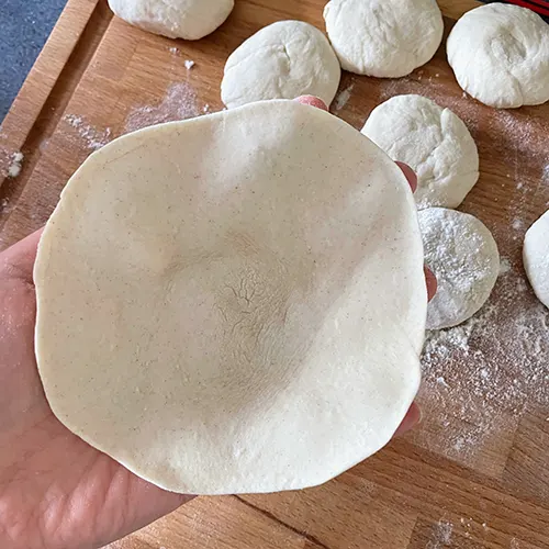 sheng jian bao dough rolled