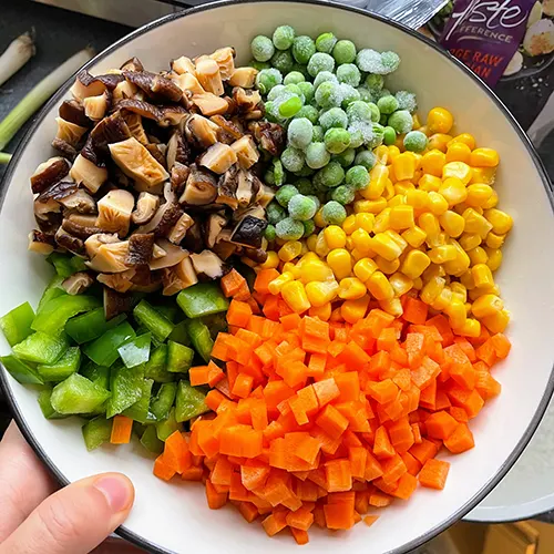 shumai vegetables chopped