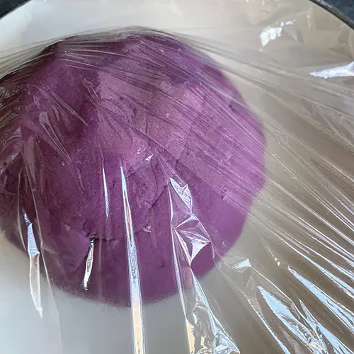 purple sweet potato jian dui dough covered