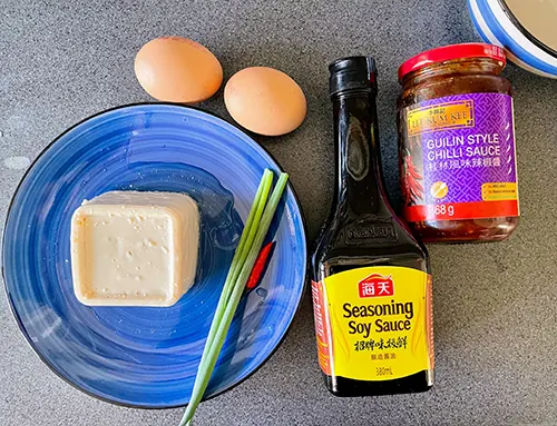 tofu and egg ingredients