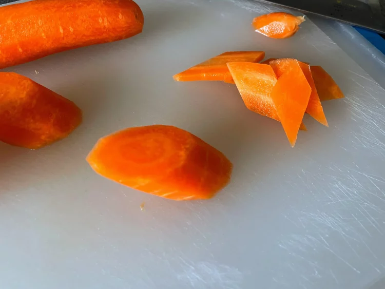 carrots and celery stir fry carrot chopped closeup